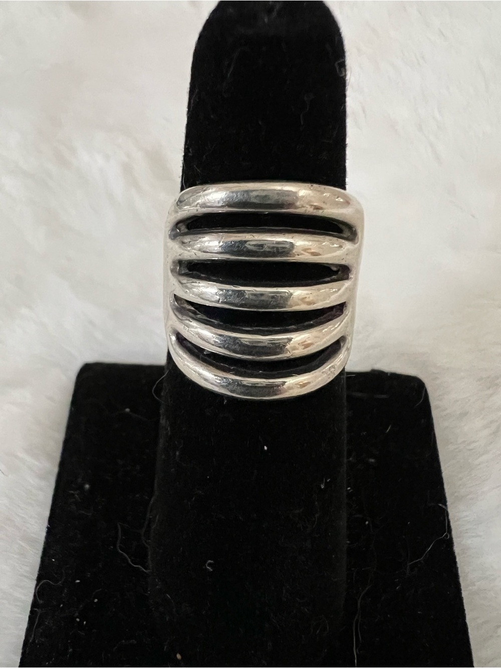 Vintage Sterling Silver Multi-Band Women's Ring - Silver